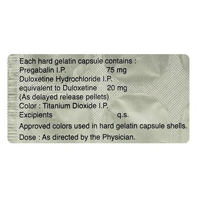 PREGABA D 75/20 Capsule 10's - Neuropathic Pain-Dru