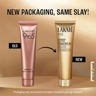 Lakme 9to5 Powerplay Mousse Foundation, Rose Honey, 25gm - Foundation