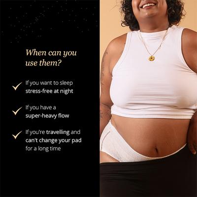 Carmesi Disposable Period Panties (XXl-3Xl), 360 degree All-Night Protection for Super Heavy Flow 4's - Panty Liners