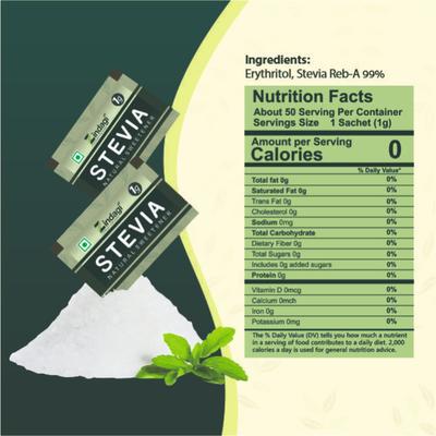 Zindagi Stevia Natural Sweetener Sachets (Pack of 1 gm x 100's) - Sugar Substitute