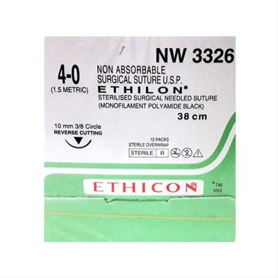 Johnson & Johnson Ethicon Ethilon Non Absorbable Surgical Suture (4-0) (38 cm) (NW3326) 1's - Bandages & Dressings