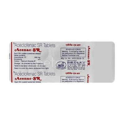 Acenac SR Tablet 10'S - Pain relief-Nsa