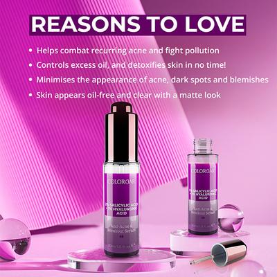 Colorbar Serum 2 % Salicylic Acid plus 1 % Hyaluronic Acid 30 ml - Face Serum