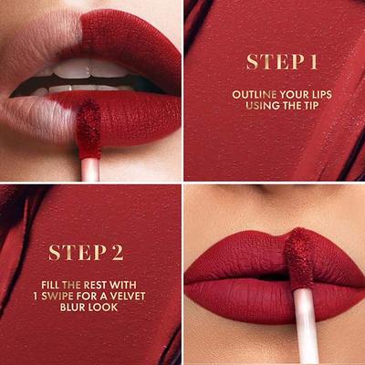mCaffeine Shades Velvet Blur Matte Liquid Lipstick- 12 Hrs Stay & Lightweight- Passionate Crimson 4 ml - Liquid Lipsticks