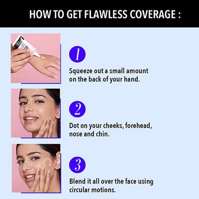 Blue Heaven 8Hr Stay Get Bright Fairness and Foundation BB Cream SPF 15 PA+++ Cream Blush 201 30gm - Blushes