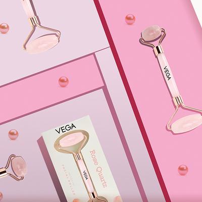 Vega Rose Quartz Face Roller (FR - 01) 1's - Massagers
