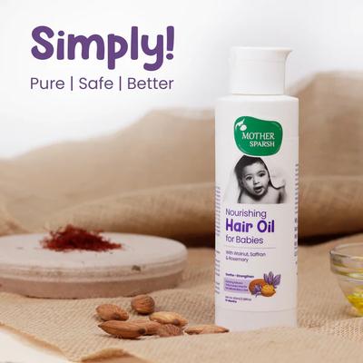 Mother Sparsh Nourishing Hair Oil For Babies With Walnut Saffron & Rosemary 100ml - Hair Oils