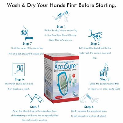 AccuSure Fora Blood Glucose Test Strips 50's - Blood Glucose Monitors/Test Strips