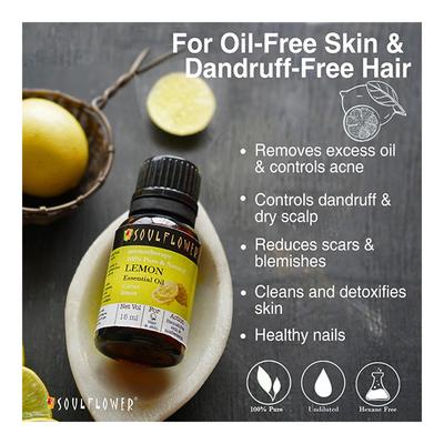 Soulflower Essential Oil - Lemon 15 ml - Essential Oils