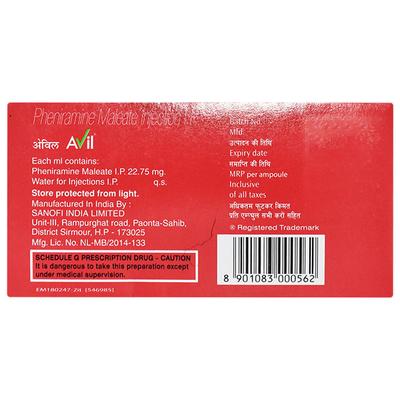 Avil Injection 10X2ml - Allergies-Ant