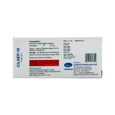 Cilnep 10mg Tablet 10'S - Hypertension-Cal