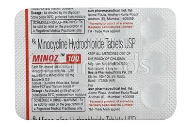 Minoz 100mg Tablet 10'S - Bacterial Infections-Tet