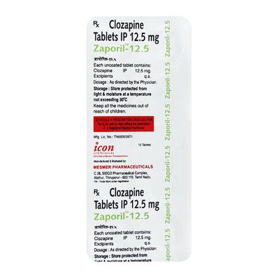 Zaporil 12.5mg Tablet 10'S - Schizophrenia-Aps