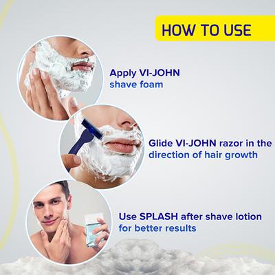 Vi-John Shaving Foam - Lemon with Tea Tree Oil - Pack of 2 x 200 ml - Shaving Foams