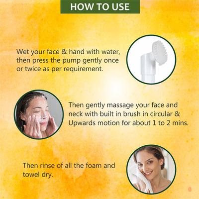 Glamveda Ayurvedic Turmeric and Neem Anti Tan Face Wash With Soft Silicone Brush 150 ml - Face Washes