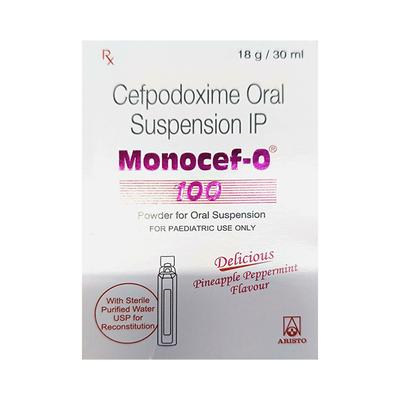 MONOCEF O 100 DELICIOUS PINEAPPLE PEPPERMINT FLAVOUR Oral Suspension 30ml - Bacterial Infections-Cep