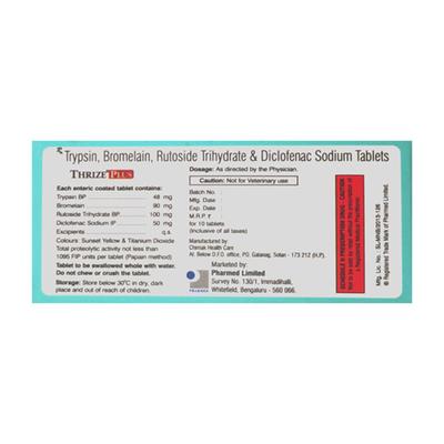 Thrize Plus Tablet 10'S - Pain relief-Nsa