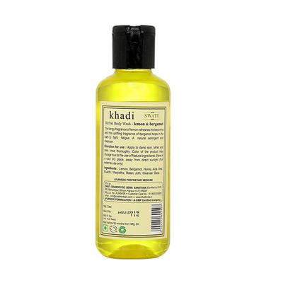 Khadi Swati Herbal Bodywash - Lemon & Bergamot 210 ml - Shower Gels & Body Wash