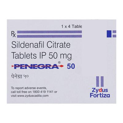 Penegra 50mg Tablet 4'S - Impotence/Erectile Dysfunction (Ed)