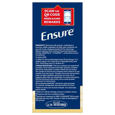 Ensure Nutritional Powder - Vanilla Flavour 950 g (Refill Pack) - Daily Health Drinks