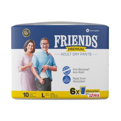 Friends Adult Diaper Pants-Premium (L) 10's - Adult Diapers & Pads