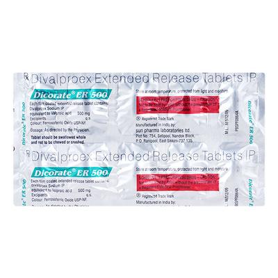 Dicorate ER 500mg Tablet 10'S - Epilepsy/Convulsion-Ant