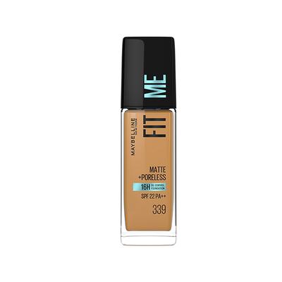 Maybelline New York Fit Me Matte+Poreless Foundation, Shade 339 - Natural Matte Finish, 16H Oil Control 117 gm - Foundation