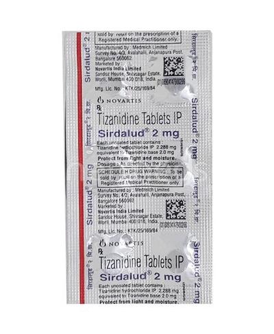 Sirdalud 2mg Tablet 6'S - Muscle Cramps/Spasticity-Mus
