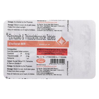 ETOFORD MR Tablet 10's - Pain relief-Nsa
