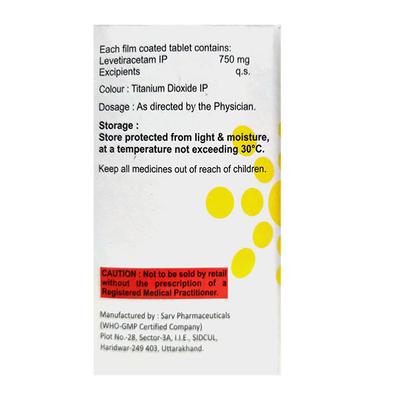 FRITOLEV 750 Tablet 15's - Epilepsy/Convulsion-Ant