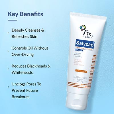 Fixderma 2% Salicylic Acid  for Oily & Acne Prone Skin  for Men & Women Face Wash (60 gm) - Face Wash & Cleansers
