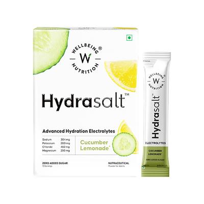 Wellbeing Nutrition HydraSalt Electrolyte Sachet - Cucumber LemonadE 15's - Oral Rehydration (Ors)