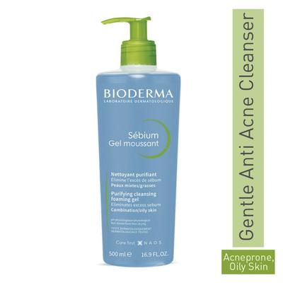 Bioderma Sebium Gel Moussant Purifying Cleansing Foaming Gel Combination To Oily Skin 500 ml - Face Wash & Cleansers