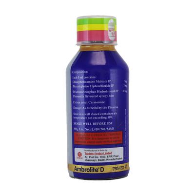 Ambrolite D Syrup 100ml - Cough And Cold-Cou
