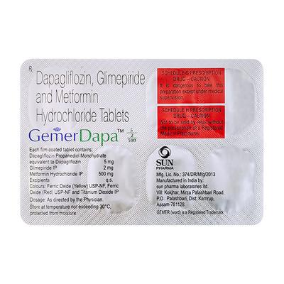 GEMER DAPA 5/2/500 Tablet 7's - Diabetes-Ant