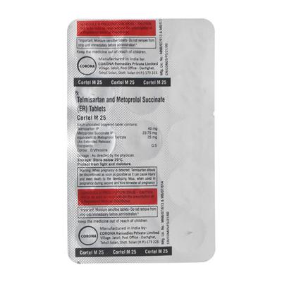 Cortel M 25mg Tablet 15'S - Hypertension-Ana