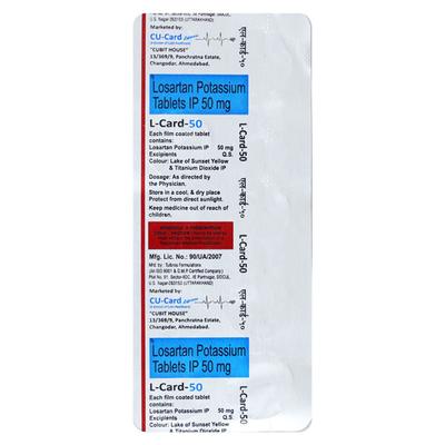 L CARD 50 Tablet 10's - Hypertension-Ang