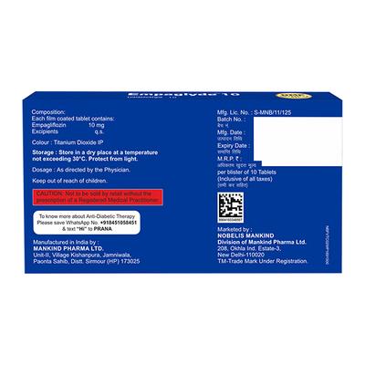 EMPAGLYDE 10 Tablet 10's - Diabetes-Ant