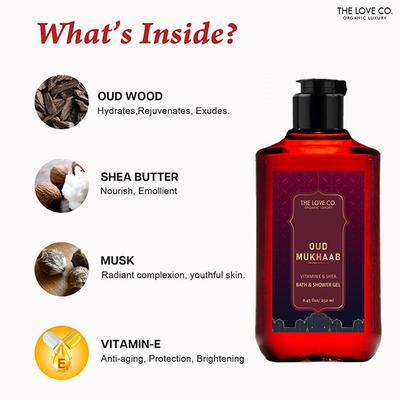 The Love Co. Luxury Oud Mukhaab Body Wash for Women - Shower Gel for Men - All Skin Types 250 ml - Shower Gels & Body Wash