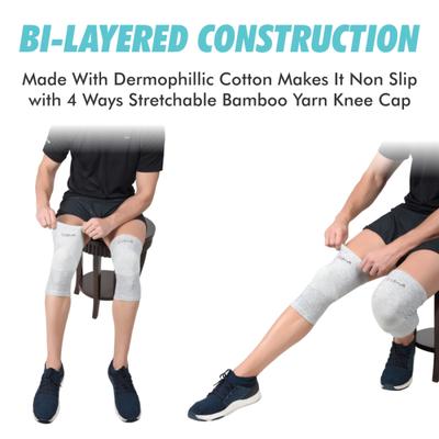 AccuSure Orthopedic Pain Relief Bamboo Yarn Knee Cap - Gray (xL) 1's - Knee/Ankle/Leg/Foot Supports
