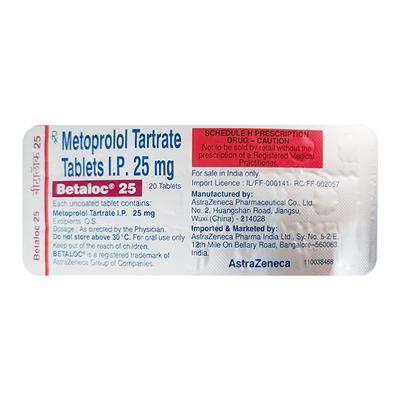BETALOC 25mg Tablet 20's - Hypertension-Bet
