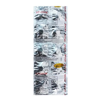 APLOVIR LEMON FLAVOUR SUGAR FREE Lozenges 10's - Cough And Cold-Cou