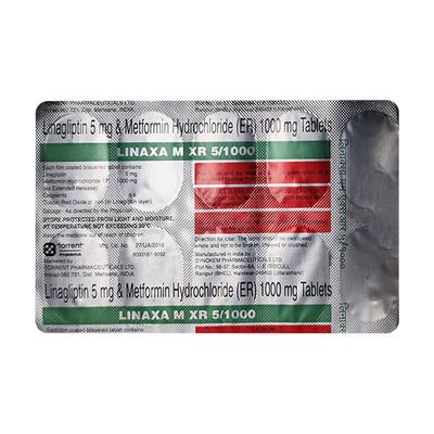 Linaxa Buy LINAXA M XR 5/1000 Tablet 10's Online | Netmeds