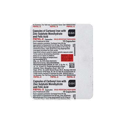 Fefol Z Capsule 15'S - Iron Supplement/Anaemia-Vma