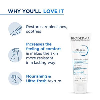 Bioderma Atoderm Intensive Gel Creme Anti-itching lipid 75ml - Lotions & Creams