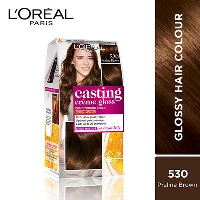 L'Oreal Paris Casting Creme Gloss Hair Color, 530 Praline Brown 159.5 Gm - Crème