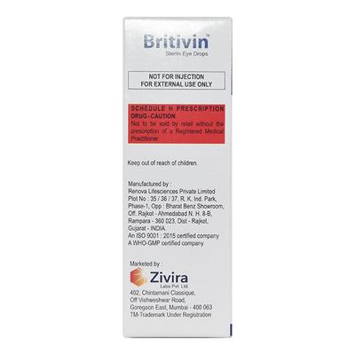 BRITIVIN Eye Drops 5ml - Glaucoma-Ant