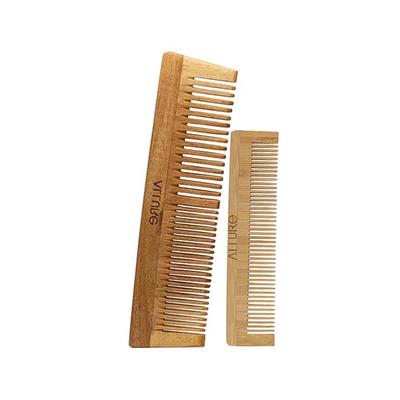 Allure Wooden Neem Comb (CB-01+CR-01) 1's - Hair Combs