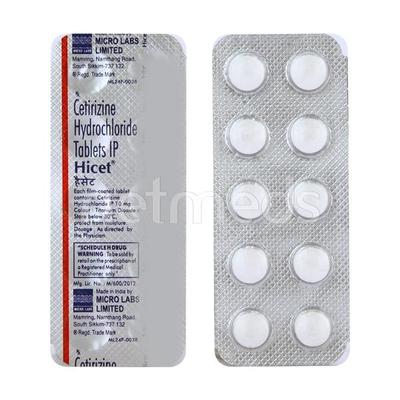 Hicet 10mg Tablet 10'S - Allergies-Ant