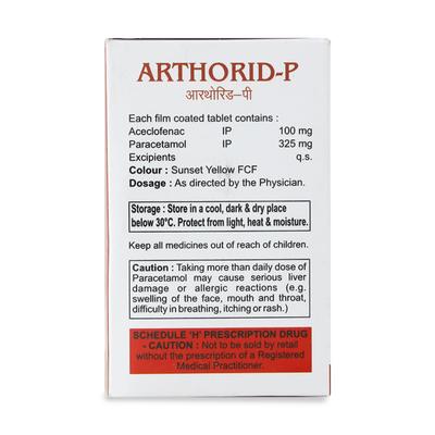 Arthorid P Tablet 10'S - Pain relief-Nsa
